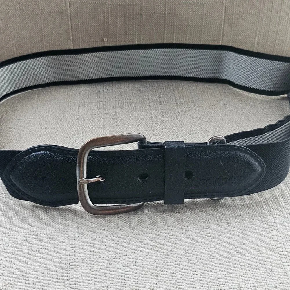 Adidas Boys Belt Black Stretched Waistband Sport Belt Pin Buckle Size adjustable